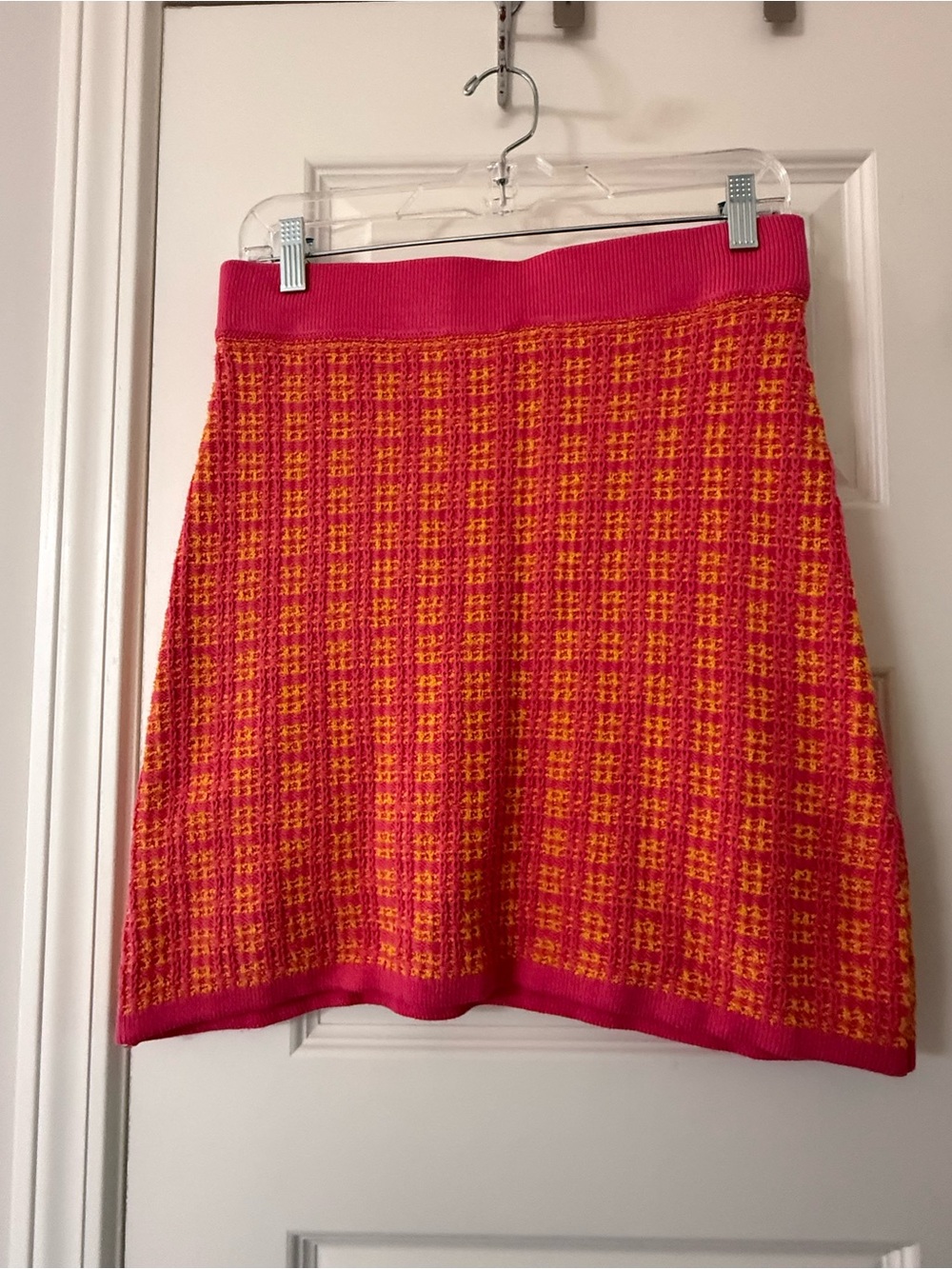 Free Assembly Knit Mini A-Line Skirt Pink and Orange Size Medium
